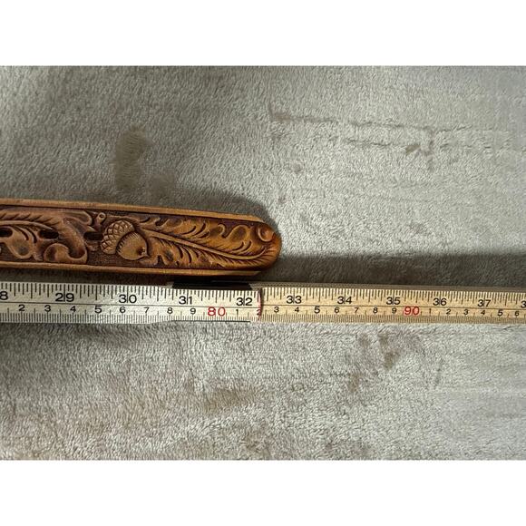 Vintage Tooled Leather Western Belt ‘Marcy’ Name Acorn Design 32.5” Cowgirl main image 8